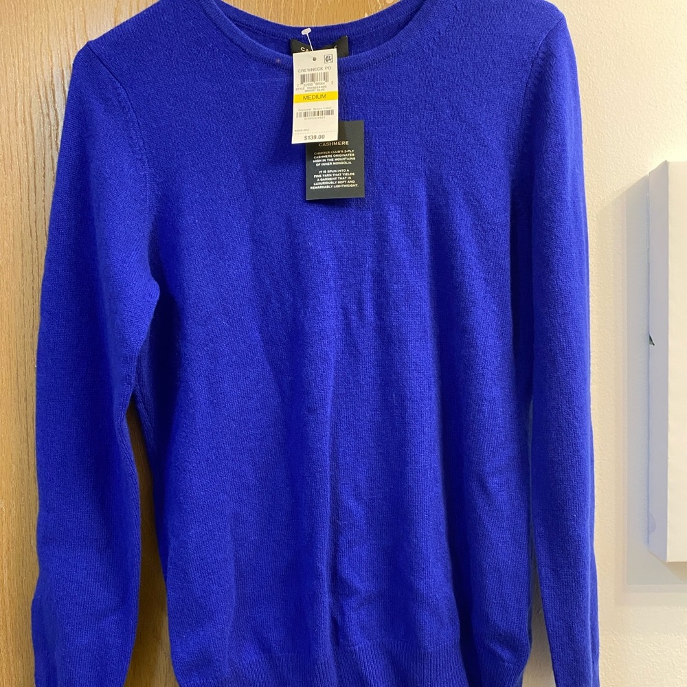 NEW Blue Cashmere Sweater, Women’s M